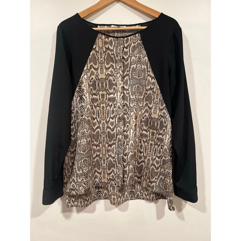 Calvin Klein Python Print Mixed Media Top Bold Mo… - image 2